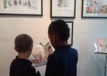 students viewing artwork